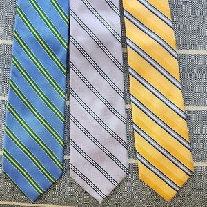 Jos. A. Bank Blue, Gray, and Yellow Striped Ties